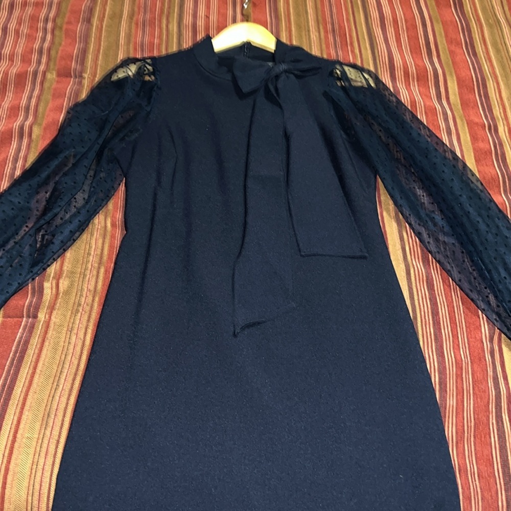 Vince Camaro Mesh Dot Sleeve Dress
